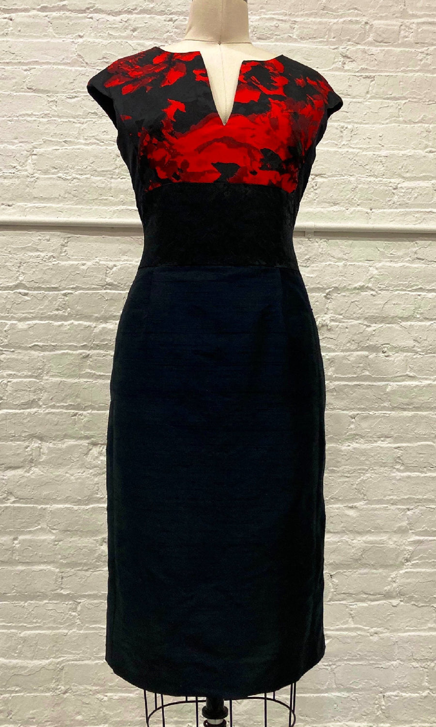 Red & Black Mixed Media Jackie Dress, size Small