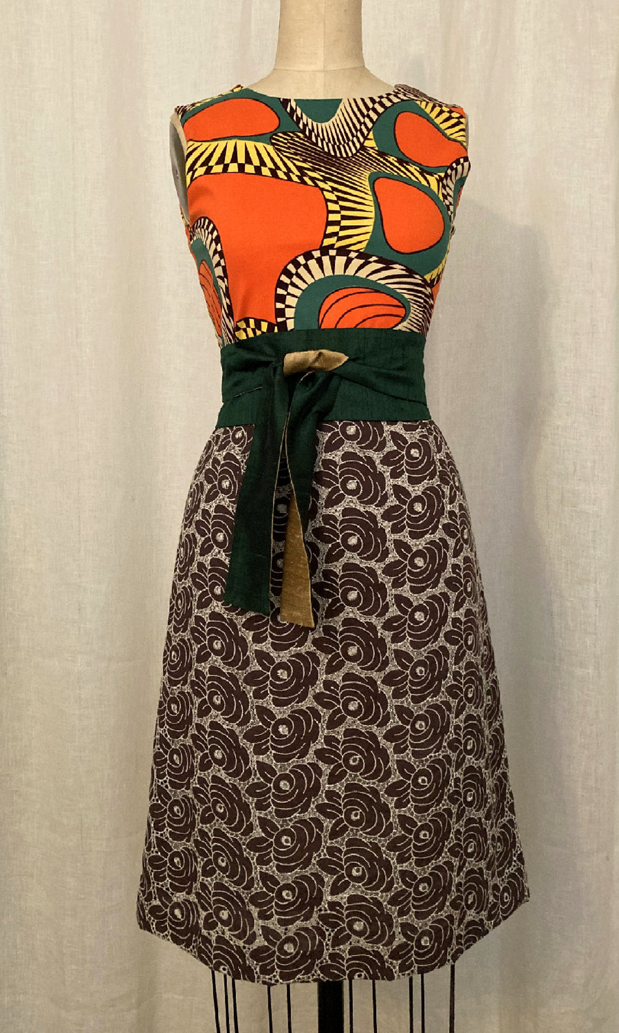 African Print & Eyelet A-line Dress Kimera African Print & Eyelet A-line Dress Kimera