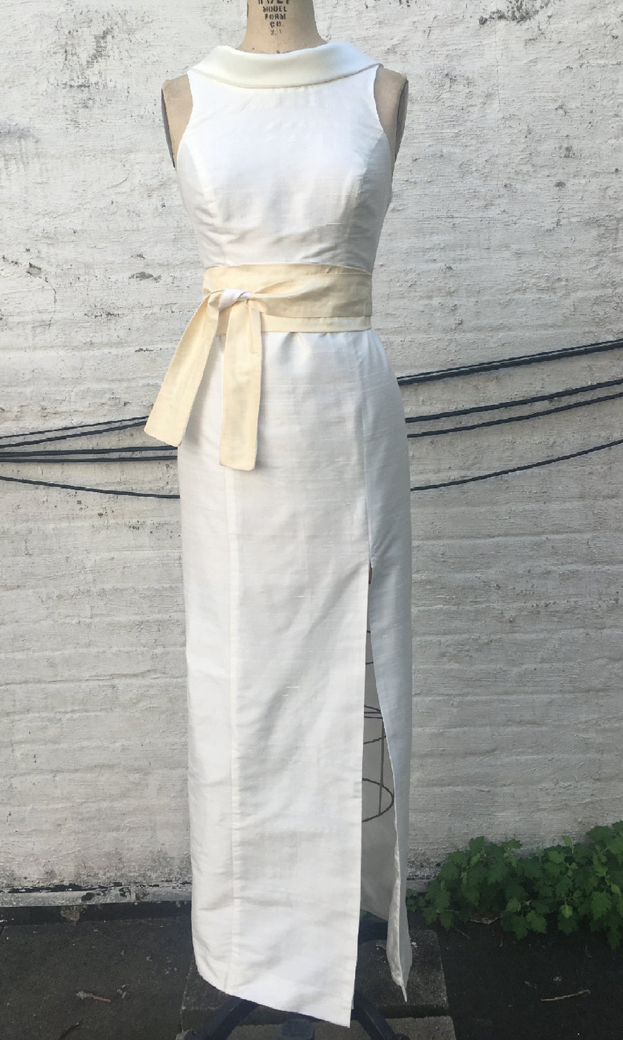 Roll-collar Column Dress