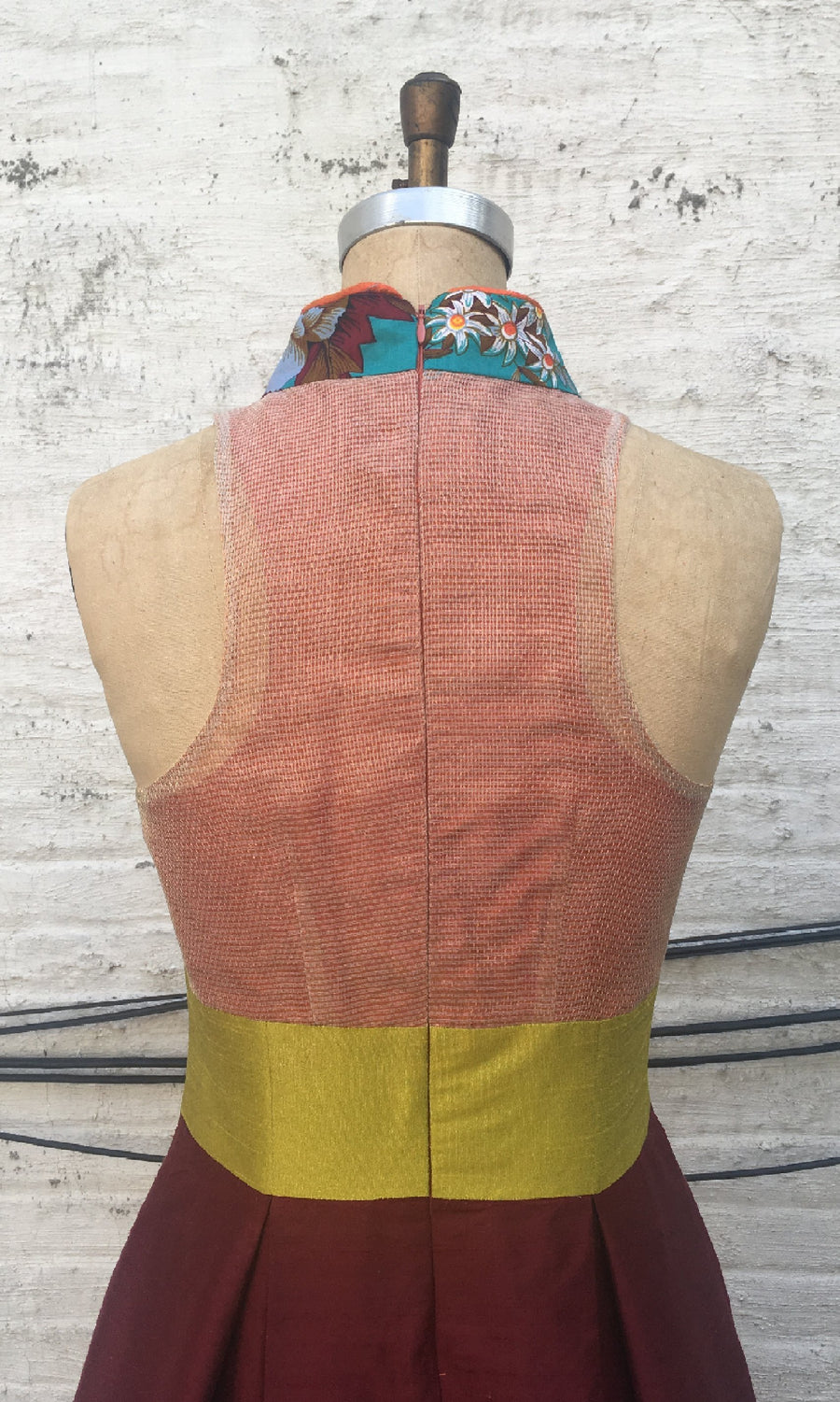Asian-inspired Mixed Media Cocktail Dress, size Large Asian-inspired Mixed Media Cocktail Dress, size Large