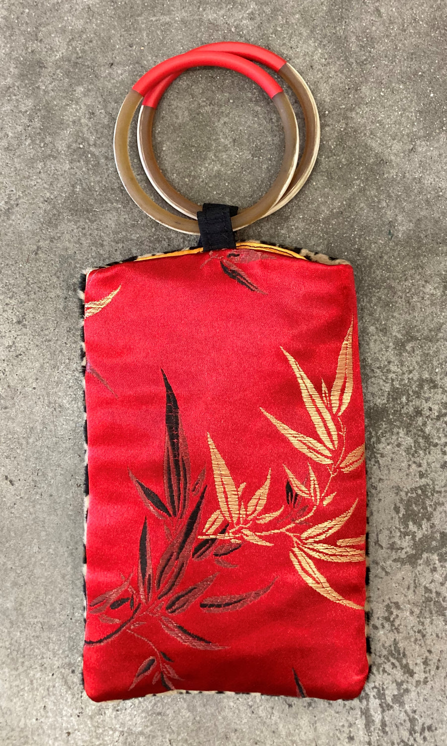 Red Bamboo Cell Phone Bangle Bag
