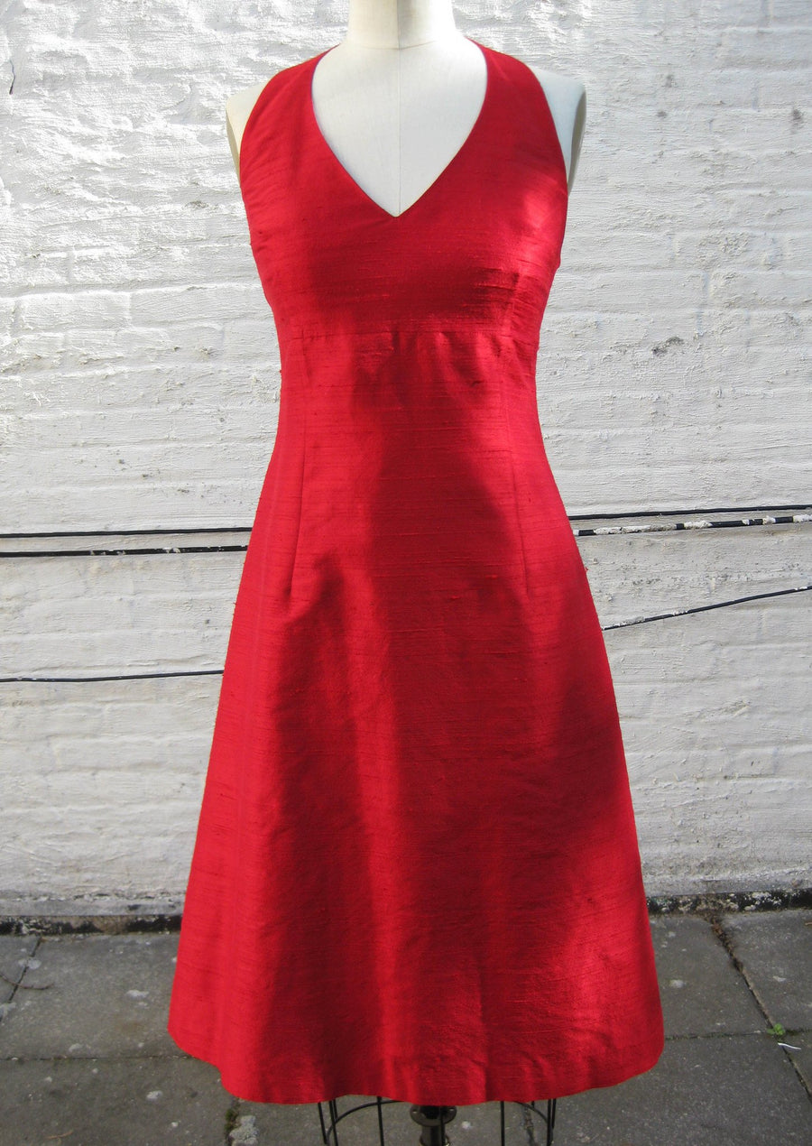 Halter Cocktail A-line Shantung Dress Kimera Halter Cocktail A-line Shantung Dress Kimera