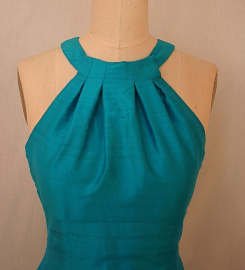 Grecian Halter Long Shantung Trumpet Dress Kimera Grecian Halter Long Shantung Trumpet Dress Kimera