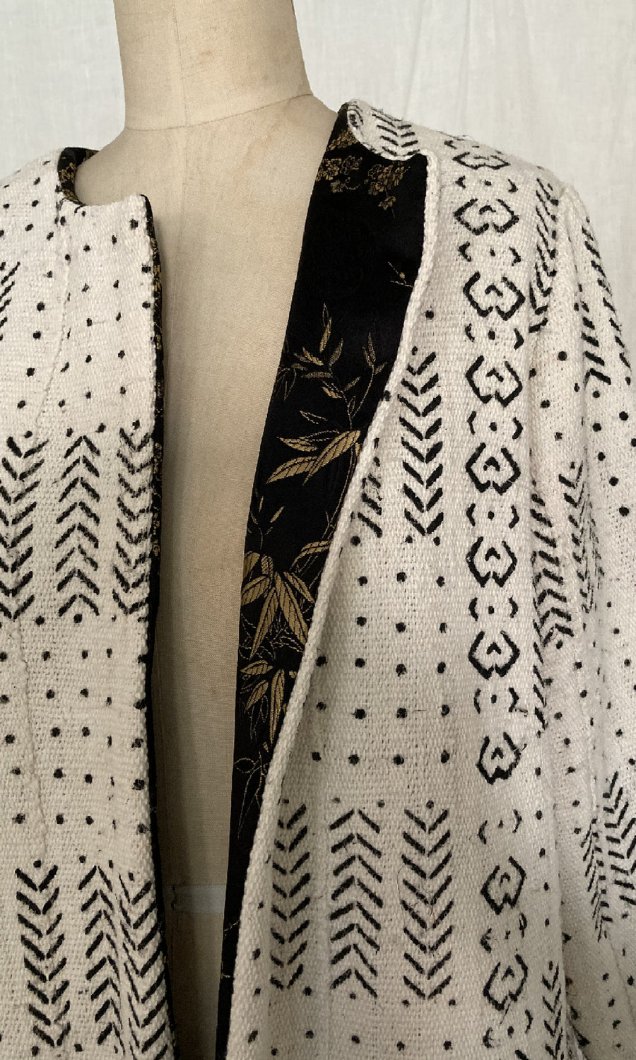 White African Mud Cloth Coat