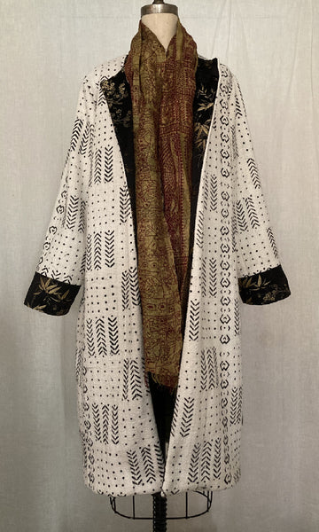 White African Mud Cloth Coat