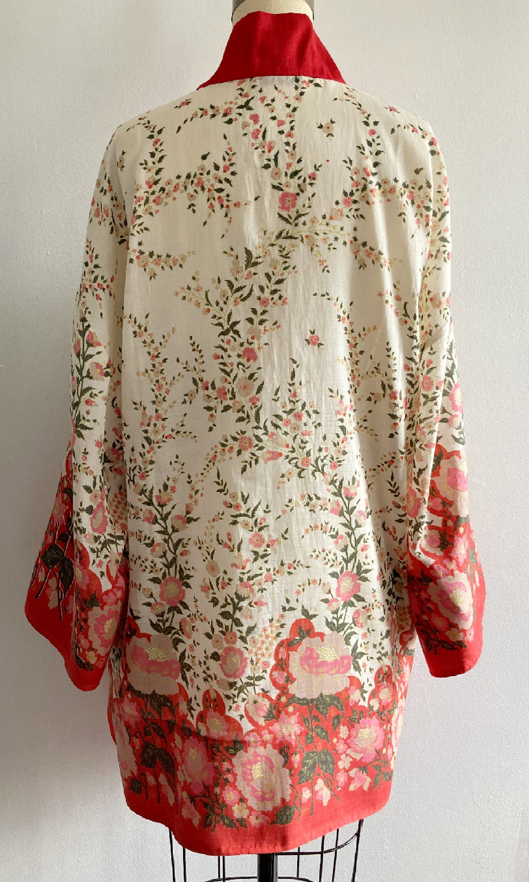 Upcycled Red Floral Sari Kimono – Kimera