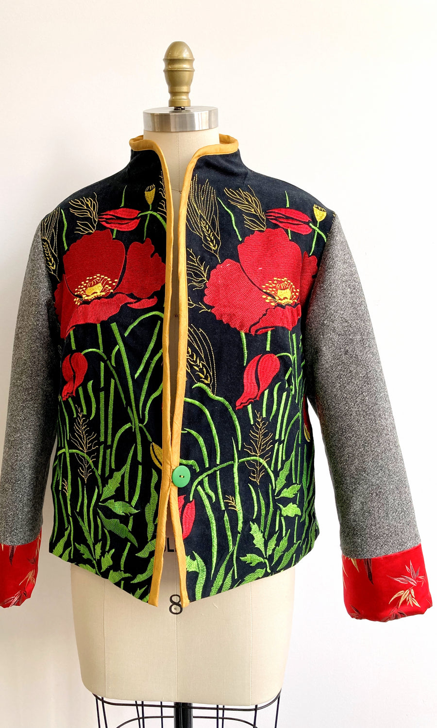 Reversible Embroidered & Quilted Jacket, size Large